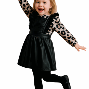 Φόρεμα Δερματινο με Μπλούζα Animal Print SRFN